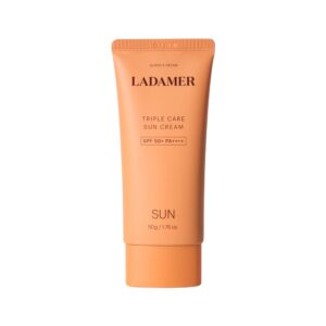 A tube of ladamer sunscreen is shown.